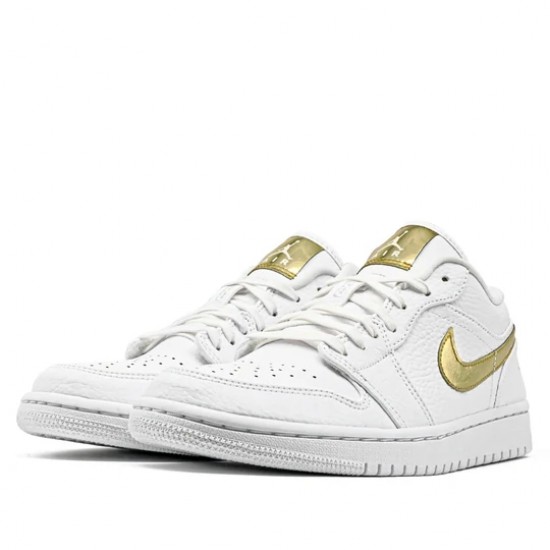 Jordan 1 Low "White Metallic Gold" Pánské/Dámské Boty CZ4776-100