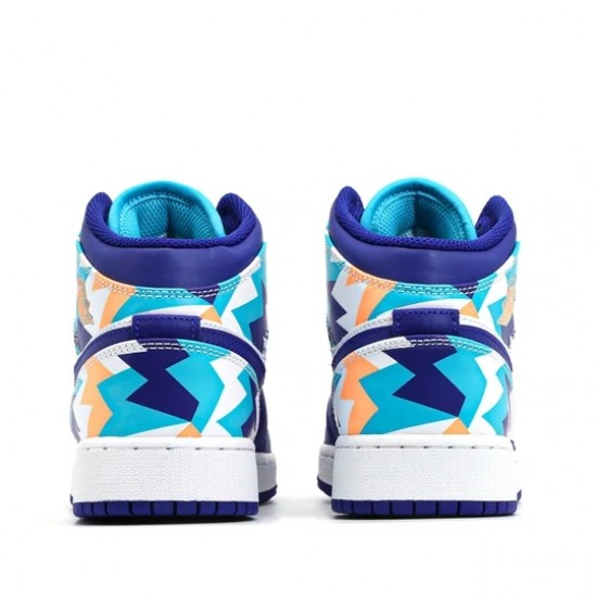 Jordan 1 Mid "Geometric Print" Pánské/Dámské Boty 555112-105