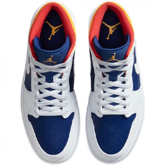 Jordan 1 Mid "Royal Blue Laser Orange" Dámské/Pánské Boty 554724-131