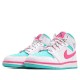 Jordan 1 Mid "White Pink Green Soar" Dámské Boty 555112-102